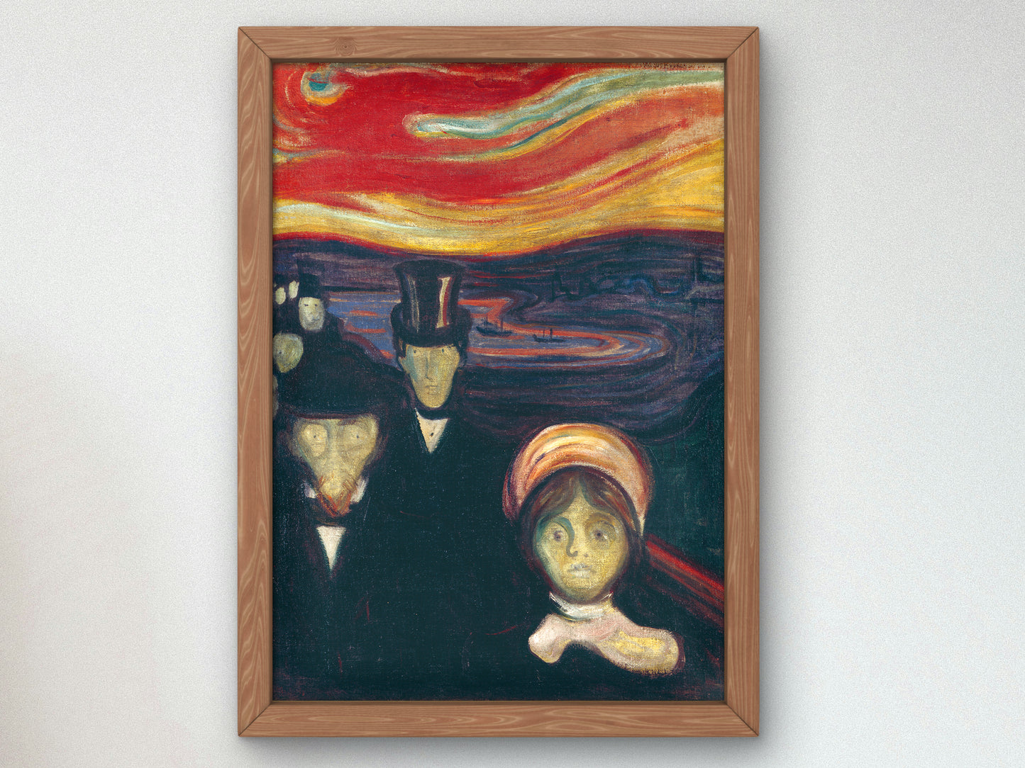 Anxiety by Edvard Munch 1894, Museum Quality Oil Painting, Modern Art home decor, wall art Print Poster