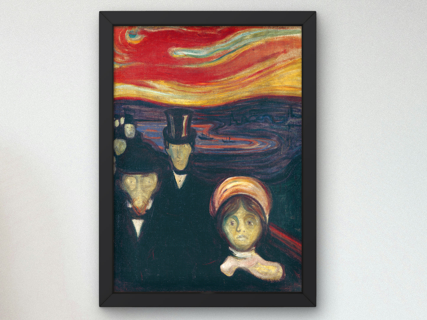 Anxiety by Edvard Munch 1894, Museum Quality Oil Painting, Modern Art home decor, wall art Print Poster