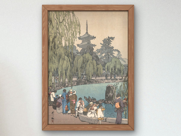 Carp and Tortoises by Hiroshi Yoshida 1940, Japan Museum Quality print, Ukiyo-e, Japanese wall Art Poster, Art Gift