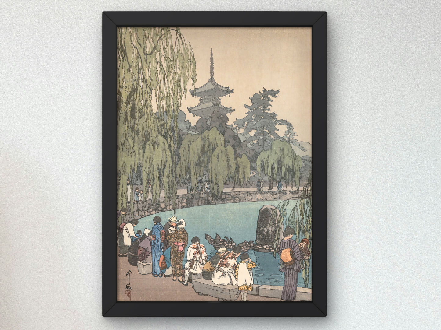 Carp and Tortoises by Hiroshi Yoshida 1940, Japan Museum Quality print, Ukiyo-e, Japanese wall Art Poster, Art Gift