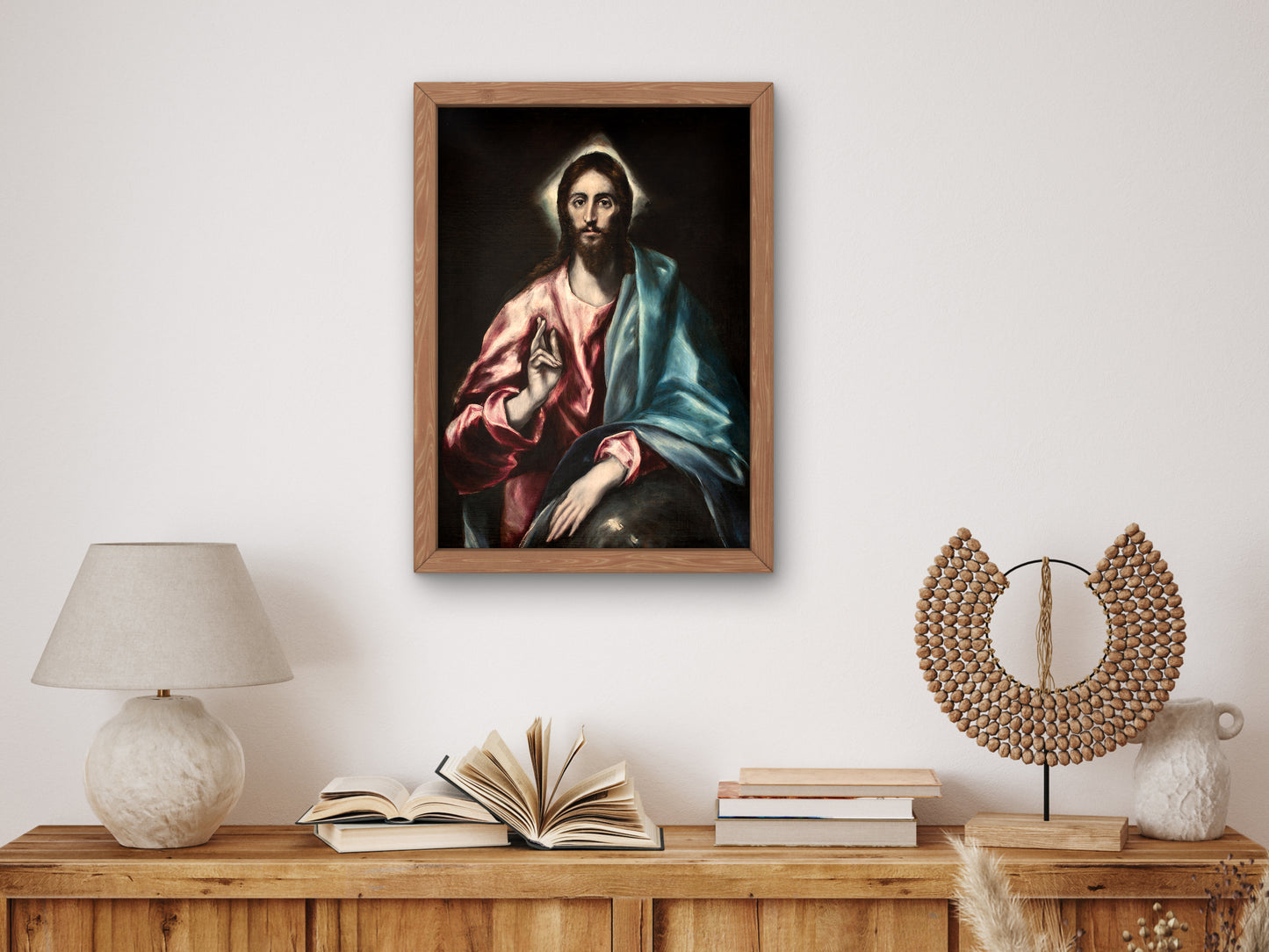 Christ as Saviour by El Greco 1610, Museum Quality Oil Painting, Classical Wall Art Print home decor Housewarming Gift