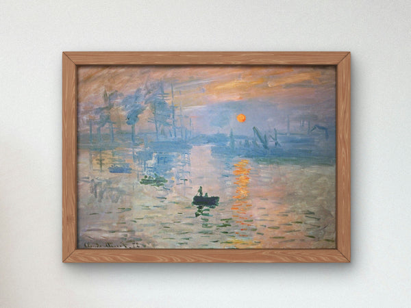 Claude Monet Sunrise 1972, Museum Quality artwork gallery poster, wall art, classy elegant home decor, Sunrise
