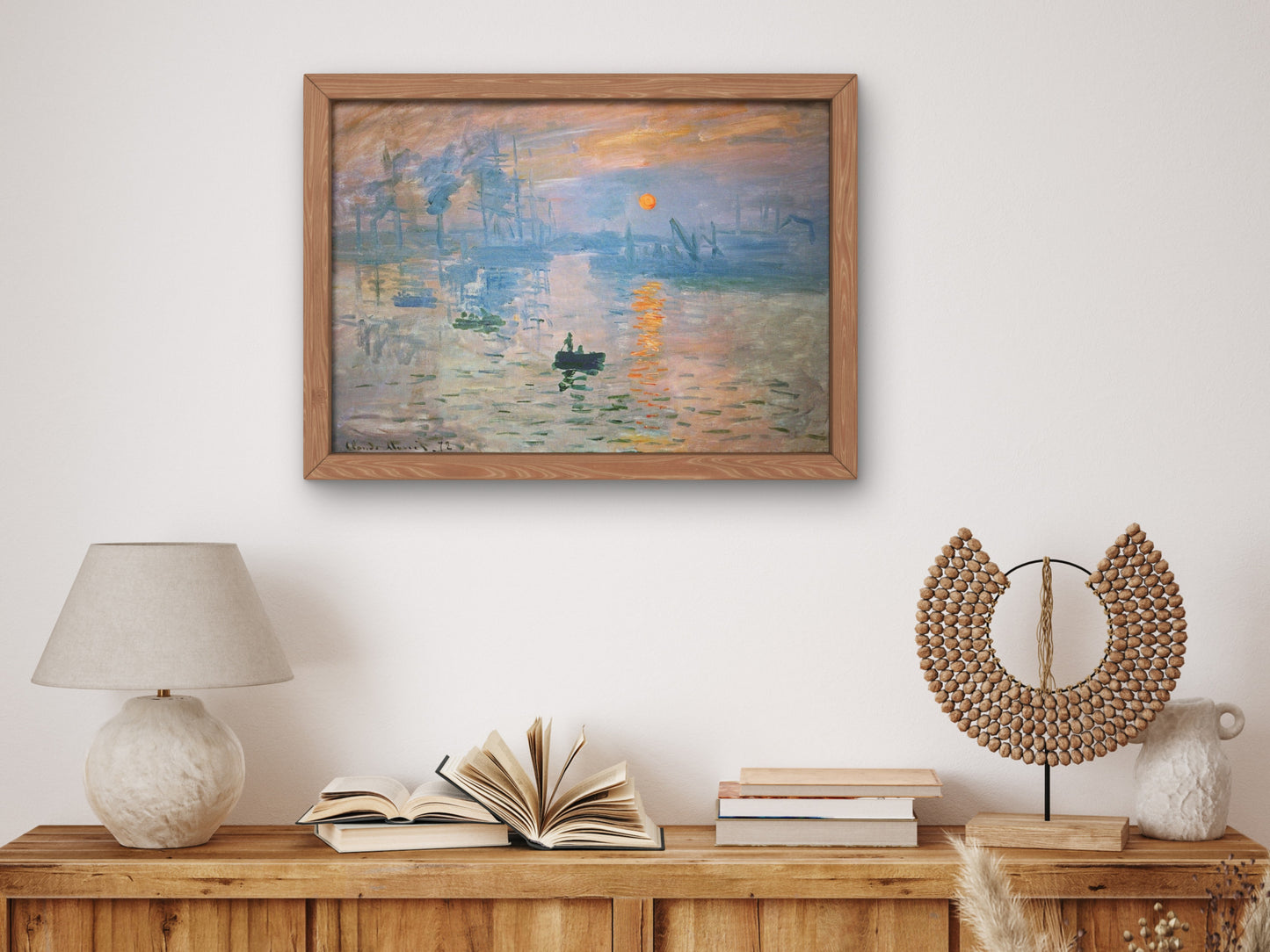 Claude Monet Sunrise 1972, Museum Quality artwork gallery poster, wall art, classy elegant home decor, Sunrise