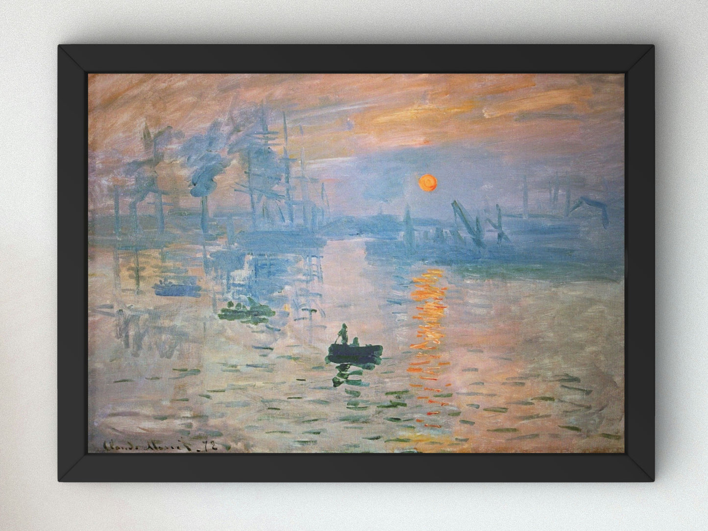 Claude Monet Sunrise 1972, Museum Quality artwork gallery poster, wall art, classy elegant home decor, Sunrise
