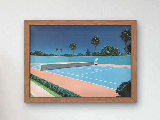 Tennis Camp by Hiroshi Nagai, Poster, 80's Aesthetic, Vaporwave, Synthwave, Japan Art, Retrowave,  Housewarming Art Gift