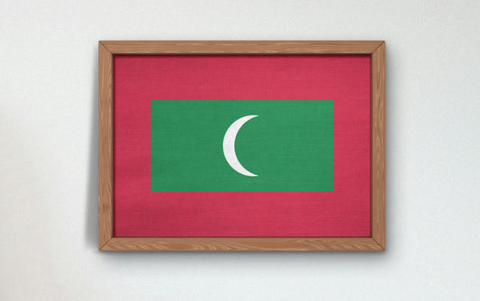 Drapeau Maldives Poster wall art prints Maldives Vintage Flag