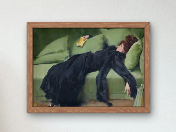 Decadent Young Woman After the Dance by Ramon Casas 1899, Classical Modern Art Poster, Museum Quality Print, Housewarming gift
