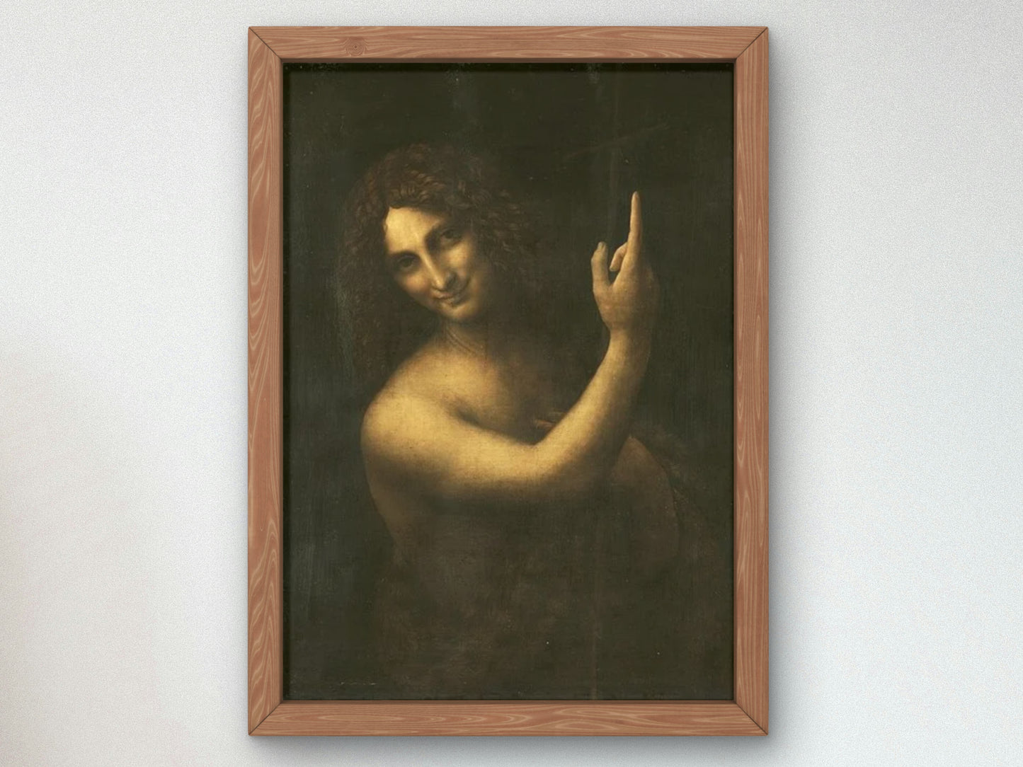 Saint John the Baptist by Leonardo da Vinci Art print, Cultural art, Quality artwork gallery poster, wall art, classy elegant home decor