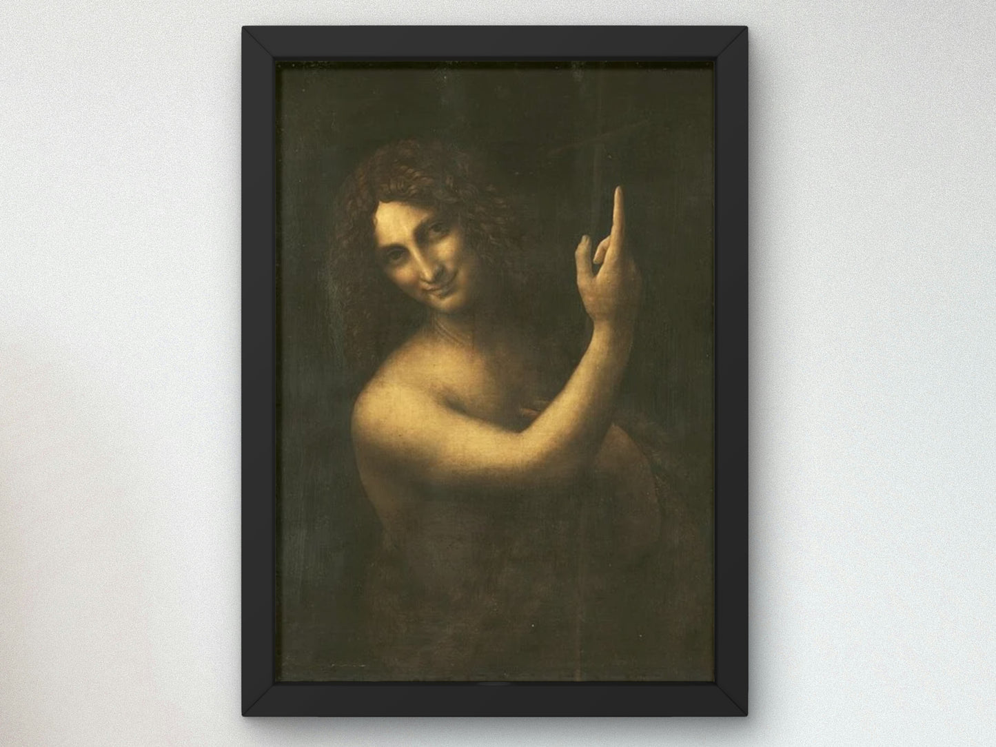 Saint John the Baptist by Leonardo da Vinci Art print, Cultural art, Quality artwork gallery poster, wall art, classy elegant home decor