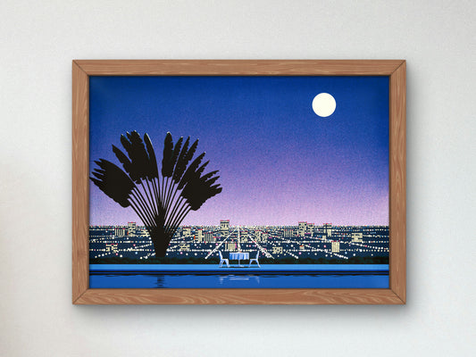 Still Of The Night II by Hiroshi Nagai Poster, 80's Aesthetic, Vaporwave, Synthwave, Japan Art, Retrowave, Housewarming Art Gift Print