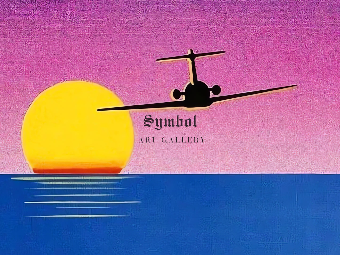 Sunset City Plane by Hiroshi Nagai, Art Print, Vaporwave, Synthwave, Japan Art, Museum Quality Poster artwork gallery