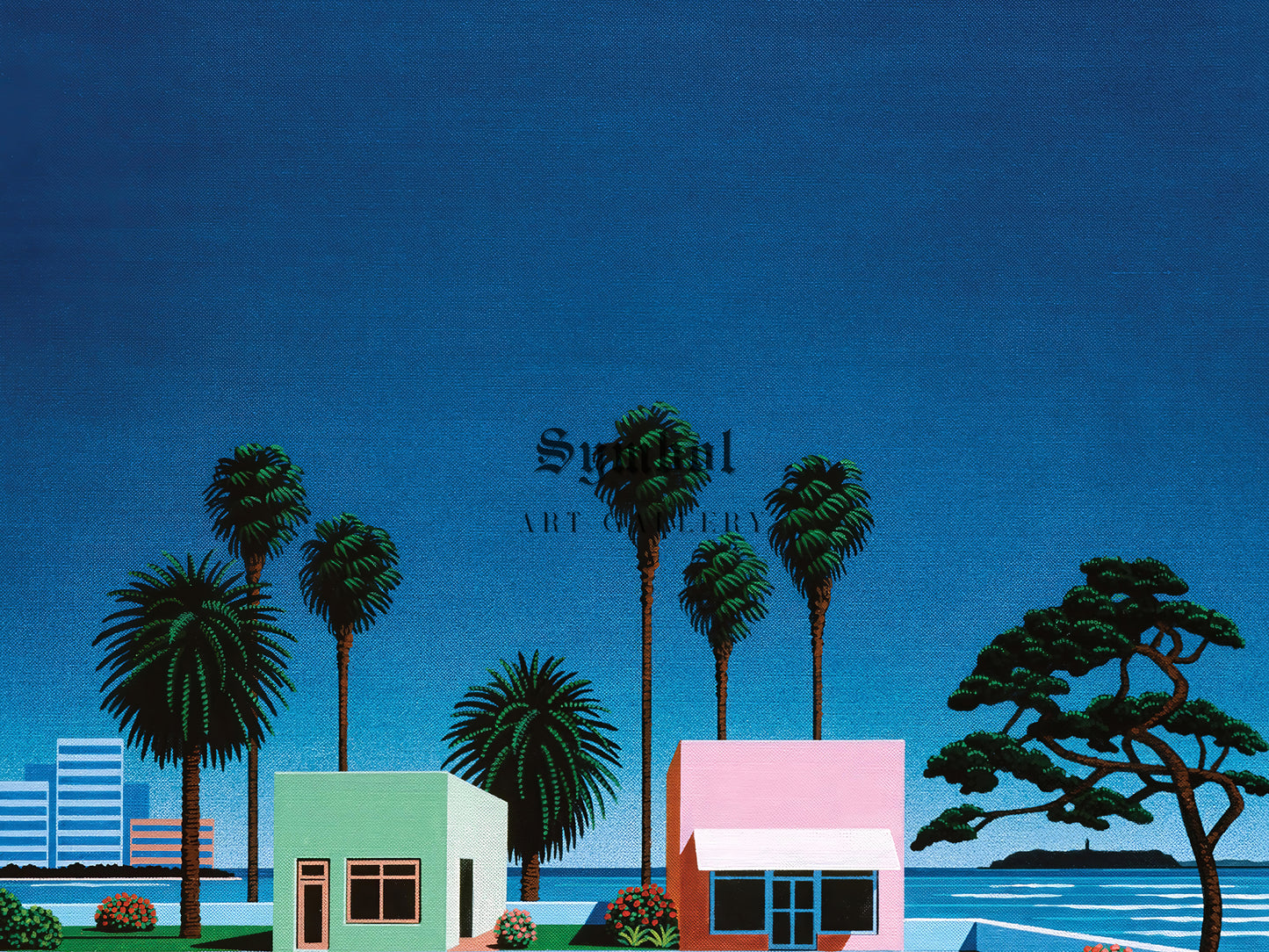 Pacific Breeze by Hiroshi Nagai Art Print, Vaporwave, Synthwave, Japan Art, Museum Quality artwork gallery poster, wall art, home decor