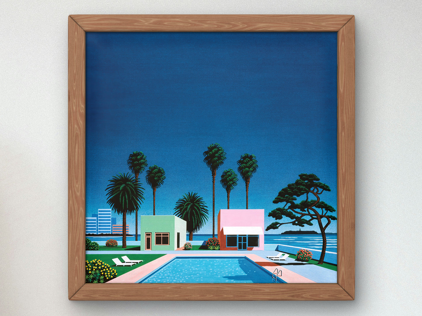 Pacific Breeze by Hiroshi Nagai Art Print, Vaporwave, Synthwave, Japan Art, Museum Quality artwork gallery poster, wall art, home decor