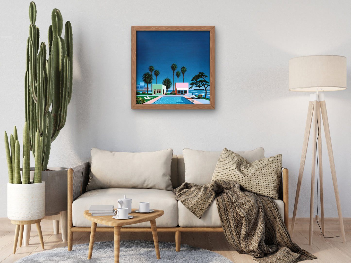 Pacific Breeze by Hiroshi Nagai Art Print, Vaporwave, Synthwave, Japan Art, Museum Quality artwork gallery poster, wall art, home decor