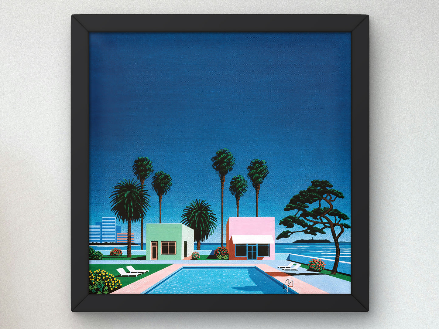 Pacific Breeze by Hiroshi Nagai Art Print, Vaporwave, Synthwave, Japan Art, Museum Quality artwork gallery poster, wall art, home decor