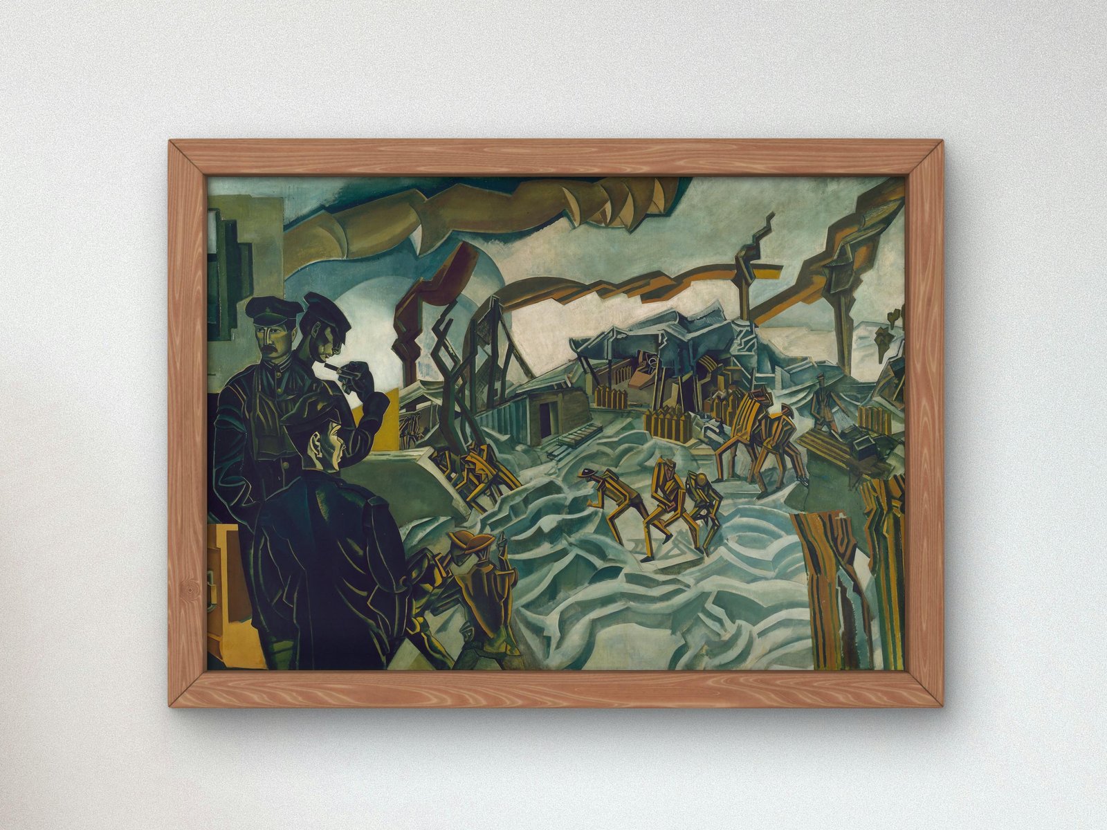 A Battery Shelled by Wyndham Lewis, 1919, Cubism and Abstract Art, fine art print