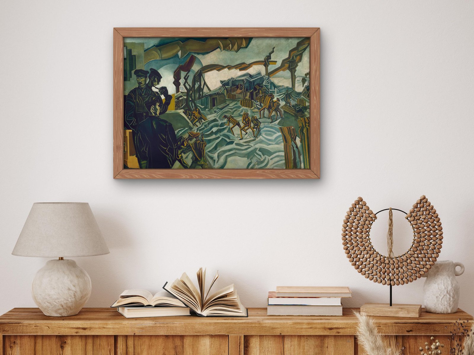 A Battery Shelled by Wyndham Lewis, 1919, Cubism and Abstract Art, fine art print