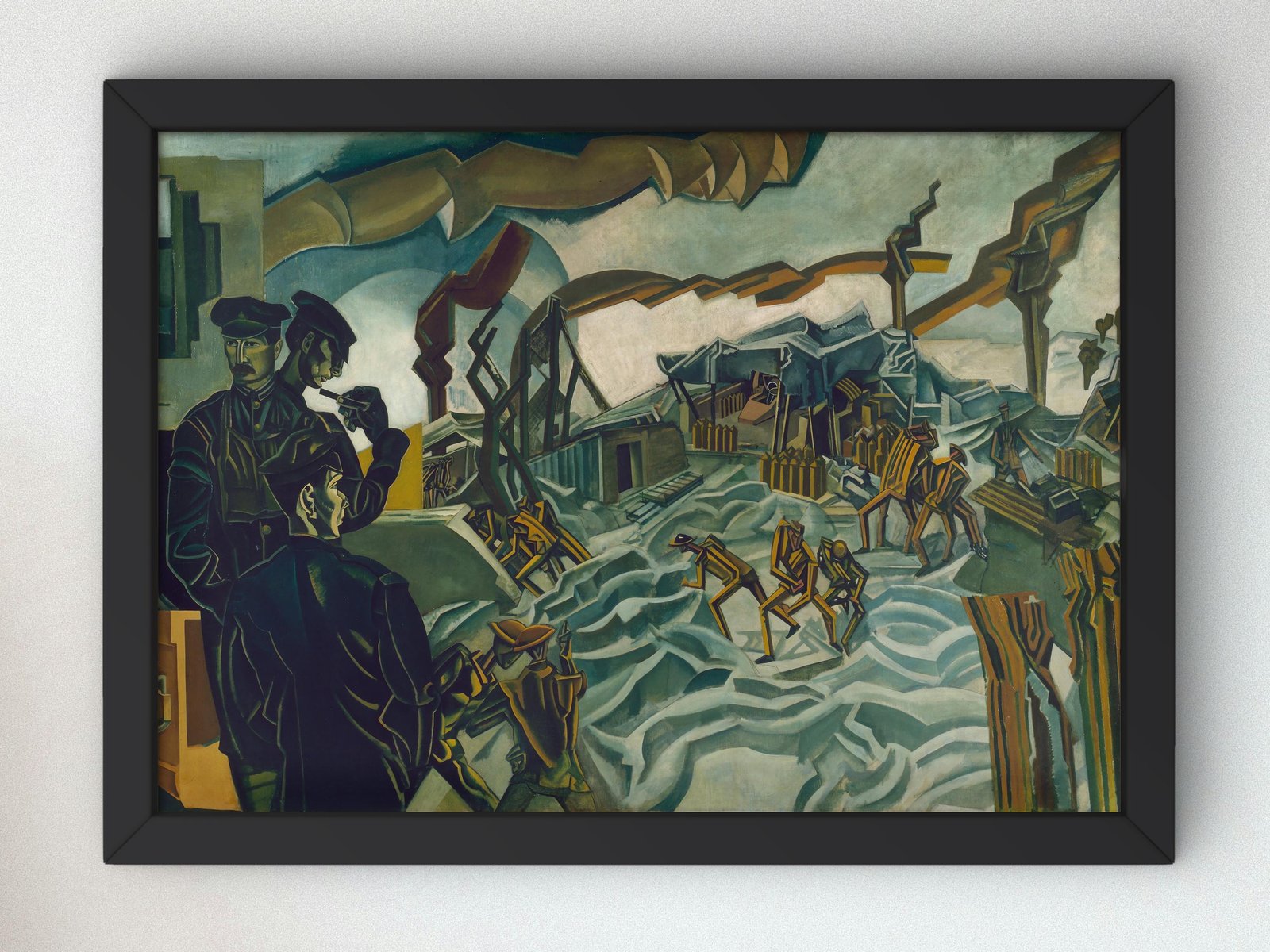 A Battery Shelled by Wyndham Lewis, 1919, Cubism and Abstract Art, fine art print