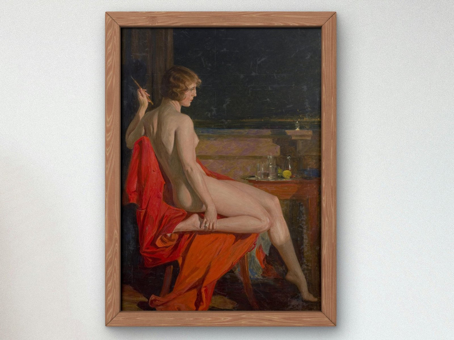 A Nude on a Red Cloak by Paja Jovanovic, 1920, Realism and Naturalism, fine art print