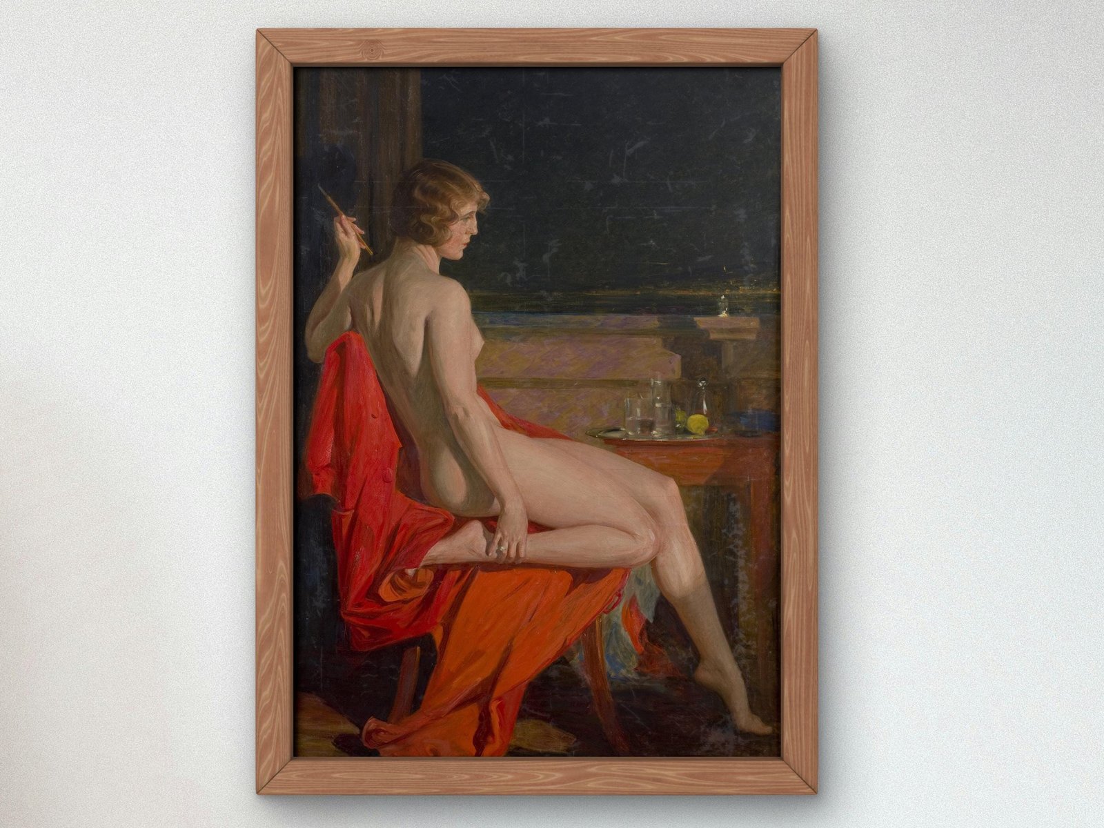 A Nude on a Red Cloak by Paja Jovanovic, 1920, Realism and Naturalism, fine art print