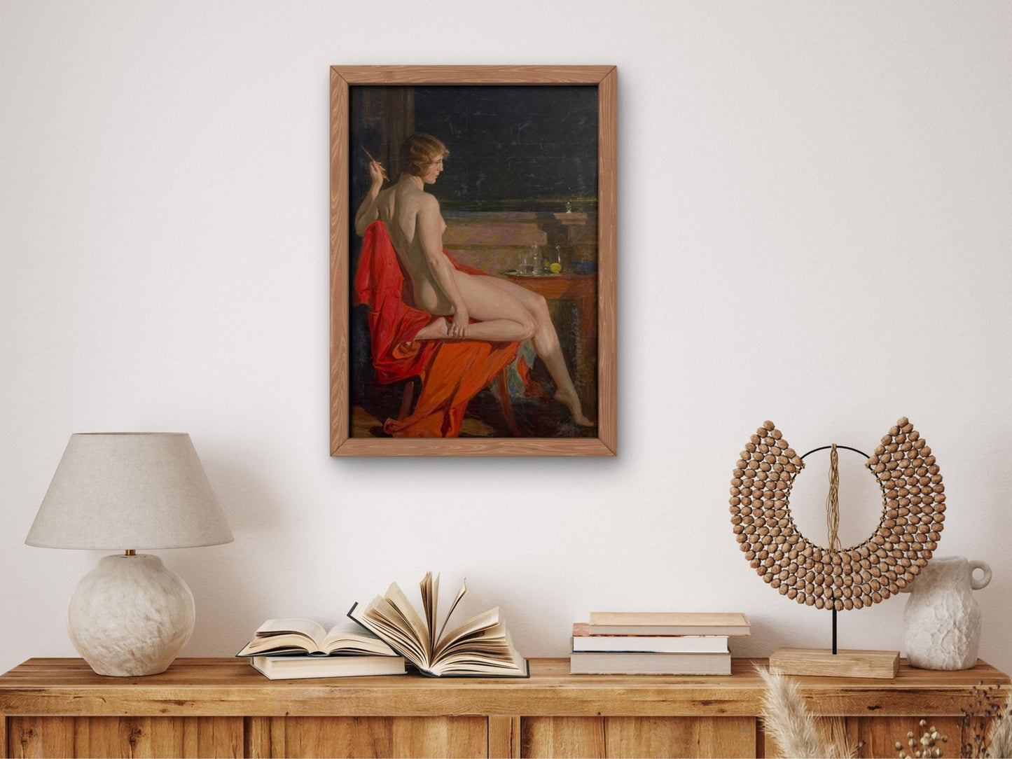 A Nude on a Red Cloak by Paja Jovanovic, 1920, Realism and Naturalism, fine art print
