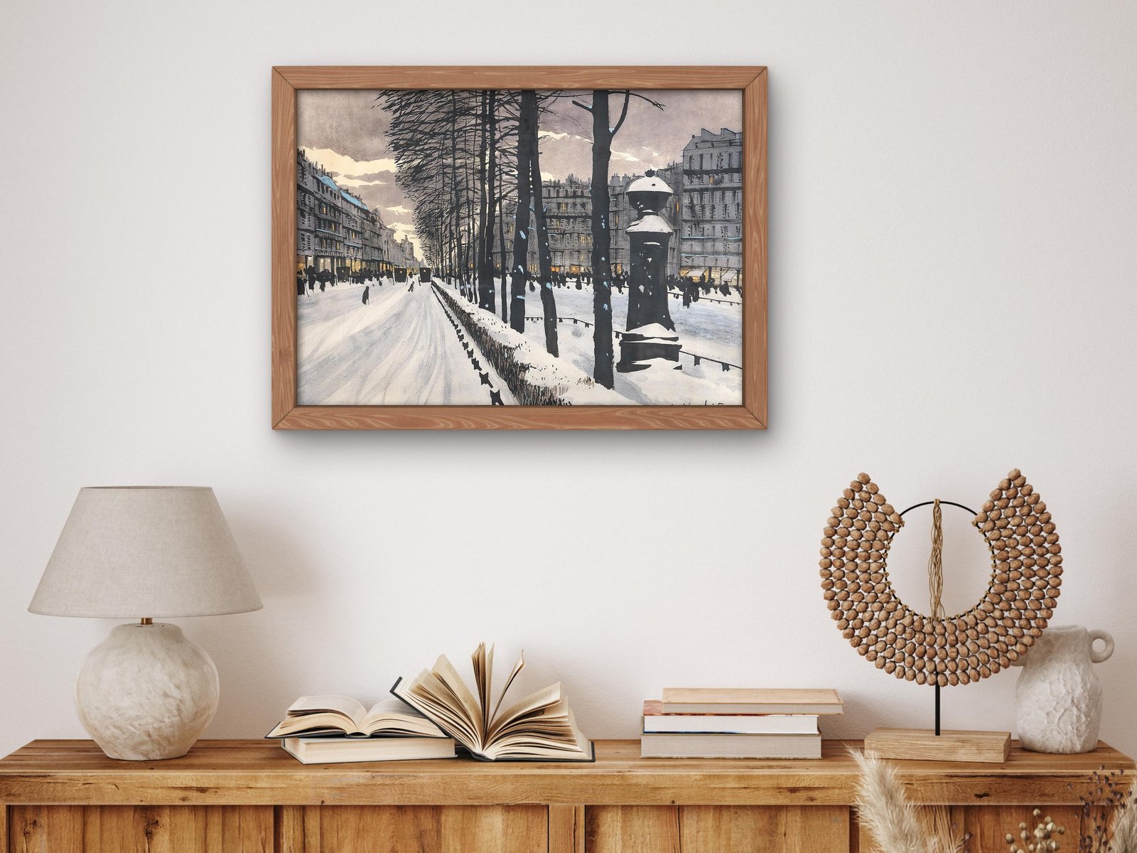 A Paris Boulevard in the Snow by Odo Dobrowolski, 1910, Impressionism, fine art print