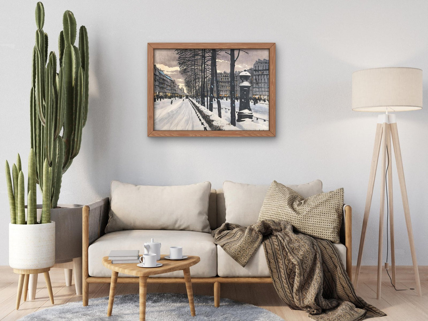 A Paris Boulevard in the Snow by Odo Dobrowolski, 1910, Impressionism, fine art print