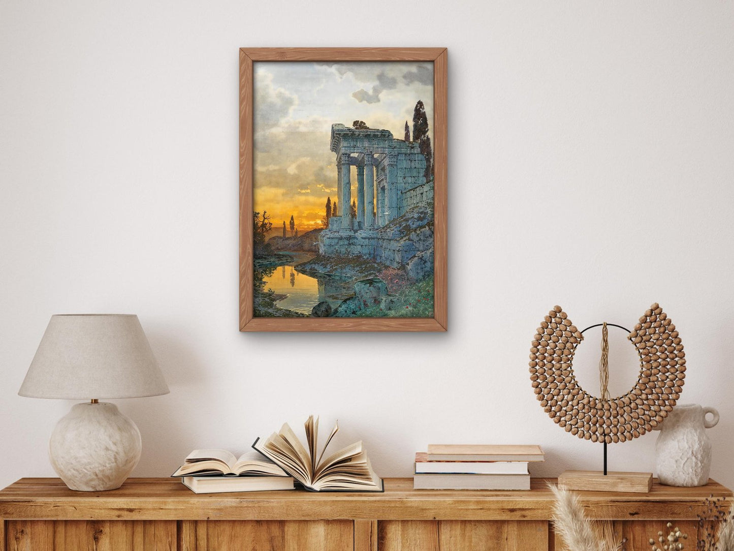 A Southern Landscape with Ruins of an Antique Temple by Ferdinand Knab, 1888, Romanticism and Classical Landscapes, fine art print