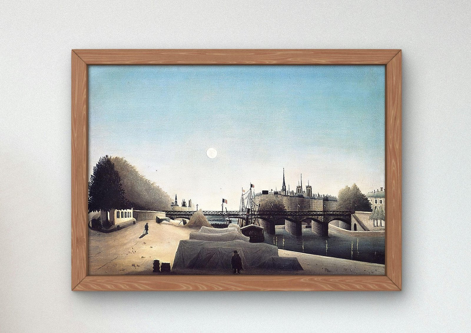 View of Ile Saint Louis from Port Saint Nicolas Evening by Henri Rousseau, 1888, Post-Impressionism, fine art print