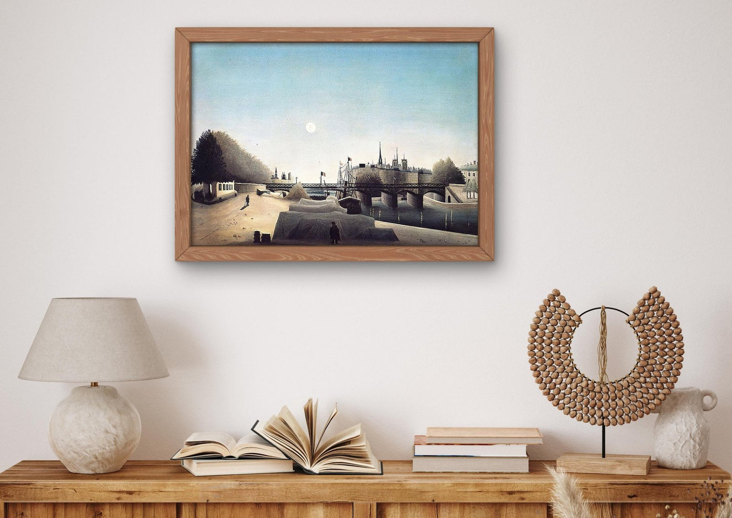 View of Ile Saint Louis from Port Saint Nicolas Evening by Henri Rousseau, 1888, Post-Impressionism, fine art print