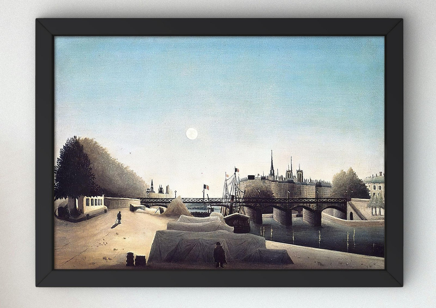 View of Ile Saint Louis from Port Saint Nicolas Evening by Henri Rousseau, 1888, Post-Impressionism, fine art print