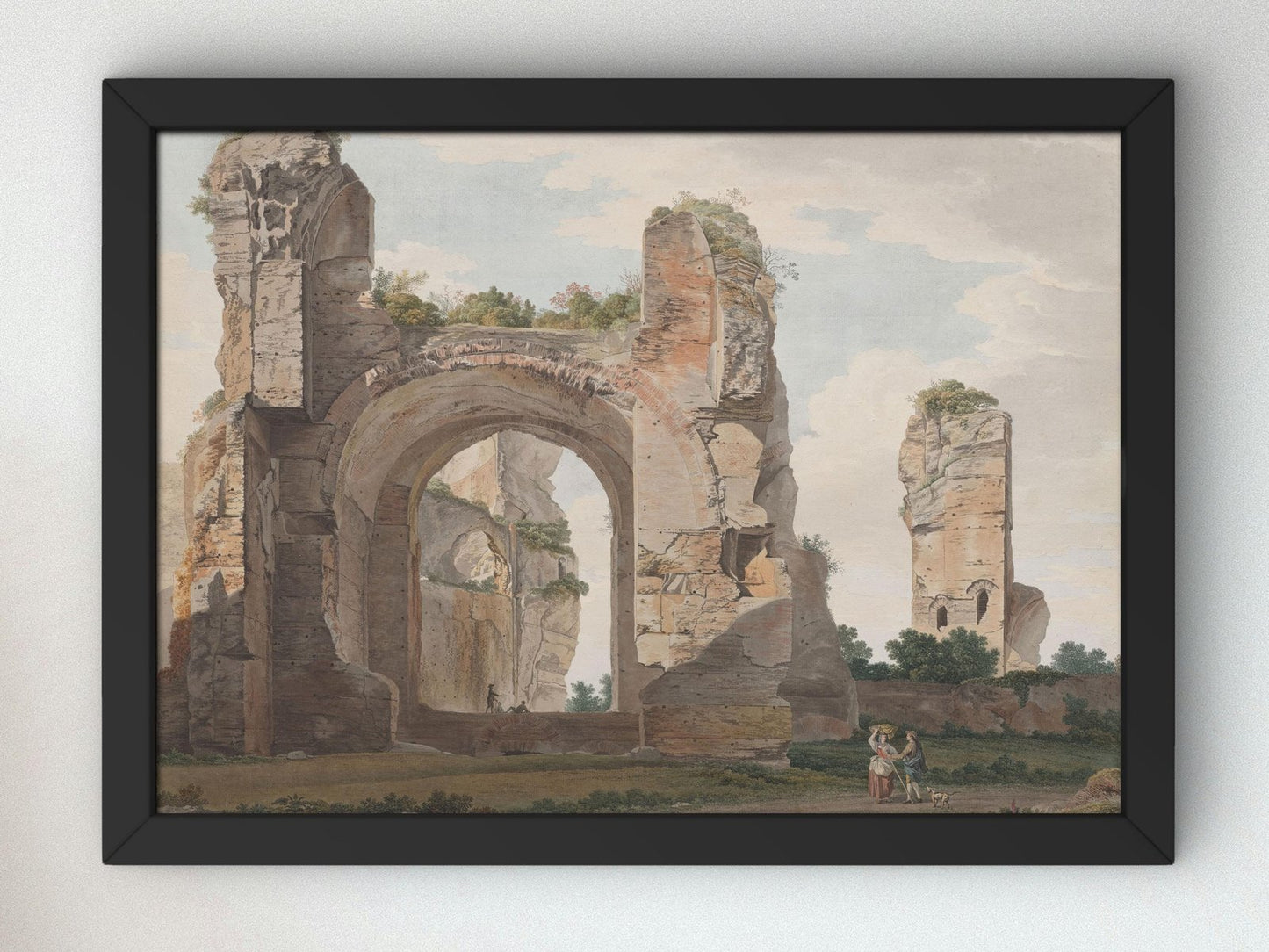 A View of the Ruins of the Baths of Caracalla by Giovanni Battista Lusieri, 1779, Romanticism and Classical Landscapes, fine art print