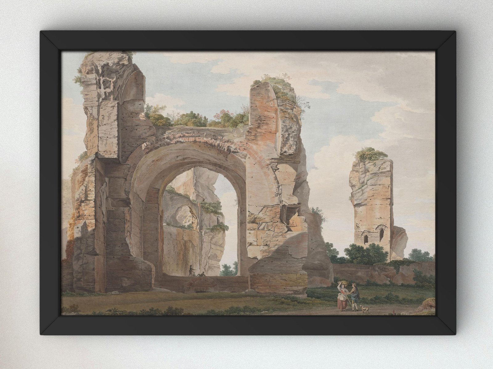 A View of the Ruins of the Baths of Caracalla by Giovanni Battista Lusieri, 1779, Romanticism and Classical Landscapes, fine art print
