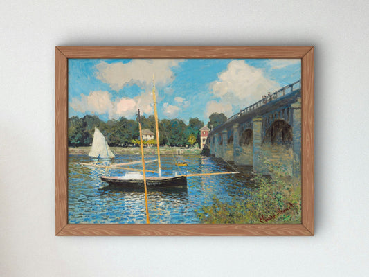 The Bridge at Argenteuil by Claude Monet 1874, Wall Art Print, Fine Art Reproduction, Museum Quality Decor, Poster