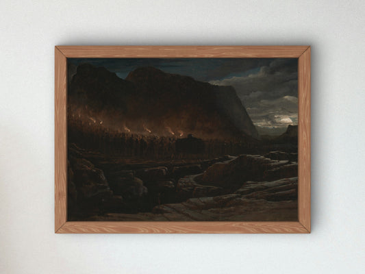 A Mountain Chieftain's Funeral by Francis Danby 1848, Wall Art Print, Fine Art Reproduction, Museum Quality Decor, Poster