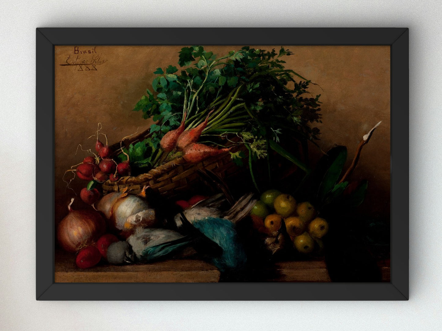 Still Life with Vegetables and Fruit by Estêvão Silva 1888, Wall Art Print, Fine Art Reproduction, Museum Quality Decor, Poster