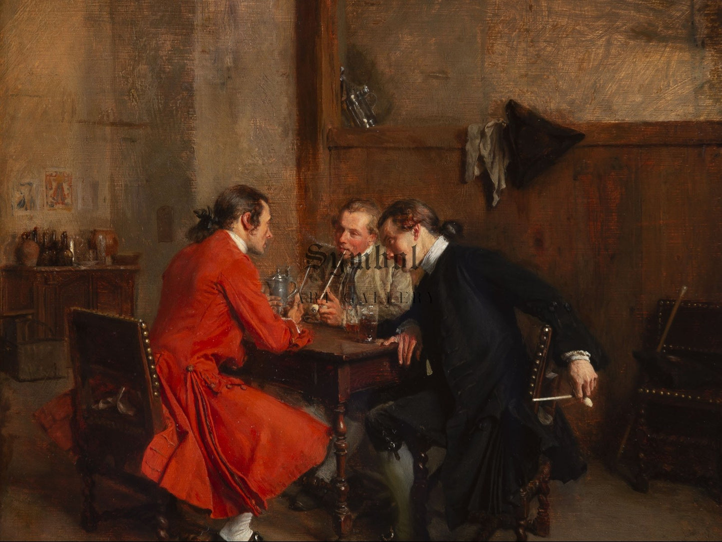 The Three Friends by Ernest Meissonier 1847, Wall Art Print, Fine Art Reproduction, Museum Quality Decor, Poster