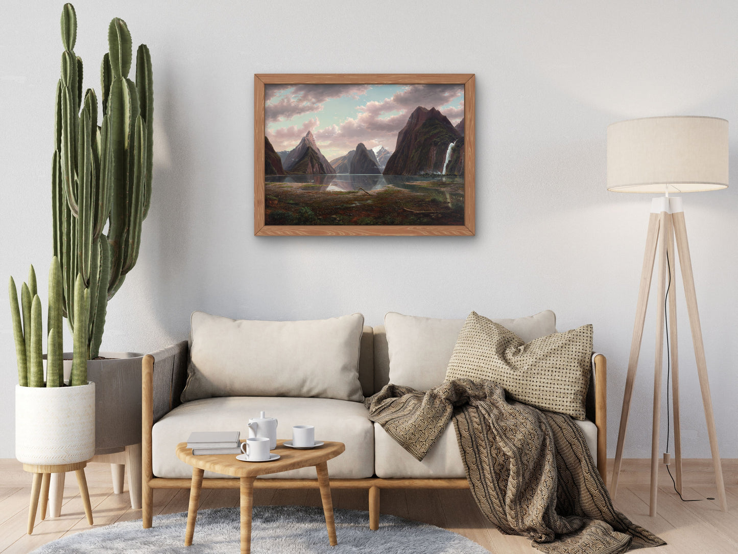 Milford Sound New Zealand by Eugène von Guérard 1877, Wall Art Print, Fine Art Reproduction, Museum Quality Decor, Poster