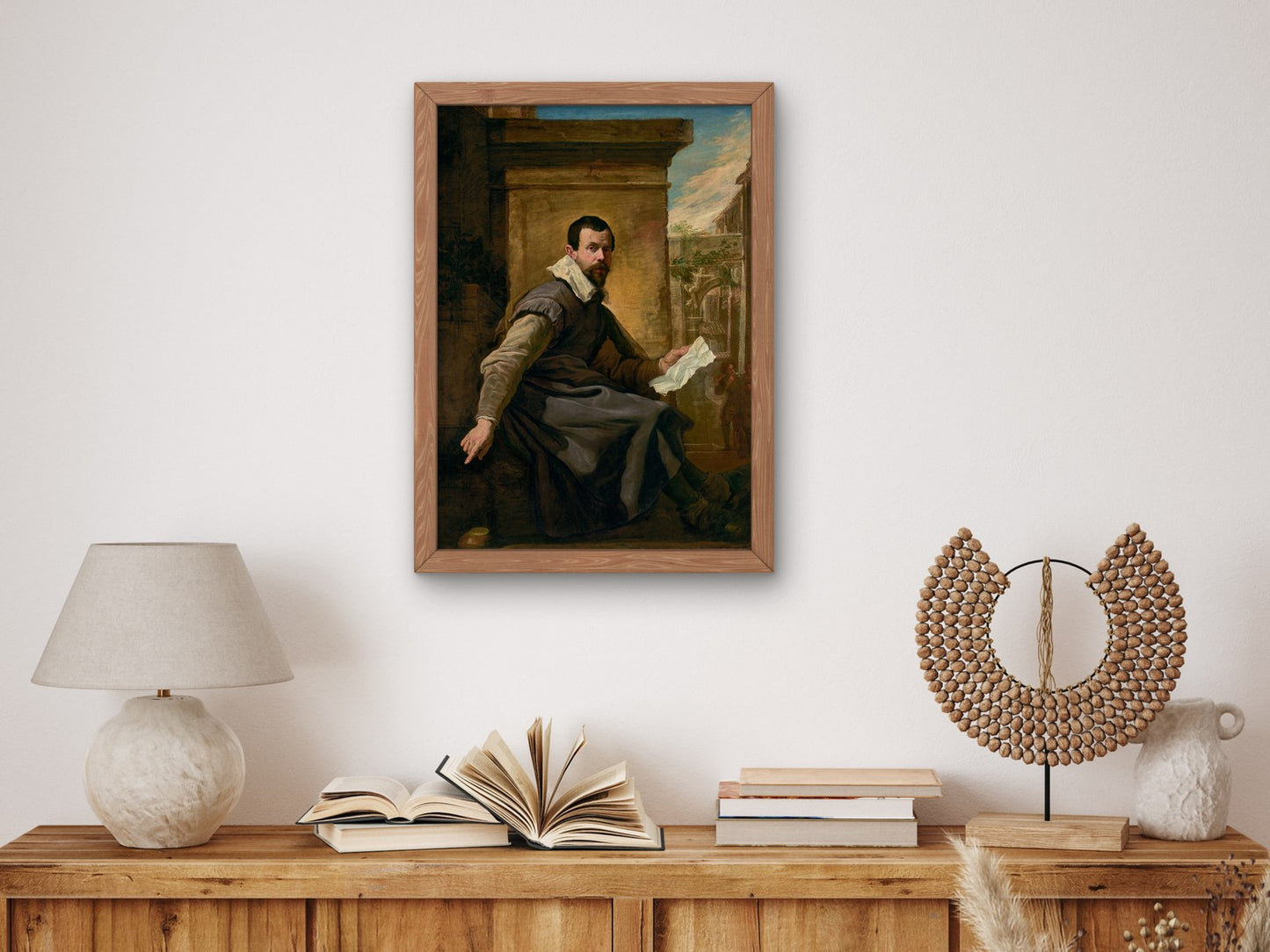 Portrait of a Man with a Sheet of Music by Domenico Fetti 1614, Wall Art Print, Fine Art Reproduction, Museum Quality Decor, Poster