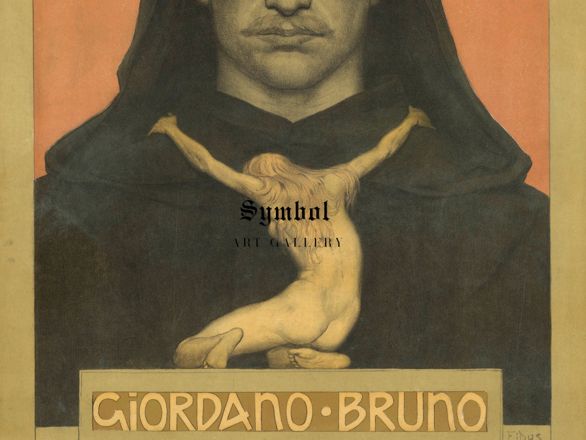 Giordano Bruno by Fidus (Hugo Höppener) 1902, Wall Art Print, Fine Art Reproduction, Museum Quality Decor, Poster