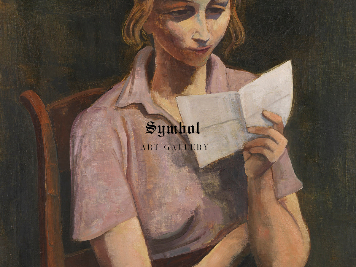 Woman Reading by Karl Hofer 1943, Wall Art Print, Fine Art Reproduction, Museum Quality Decor, Poster