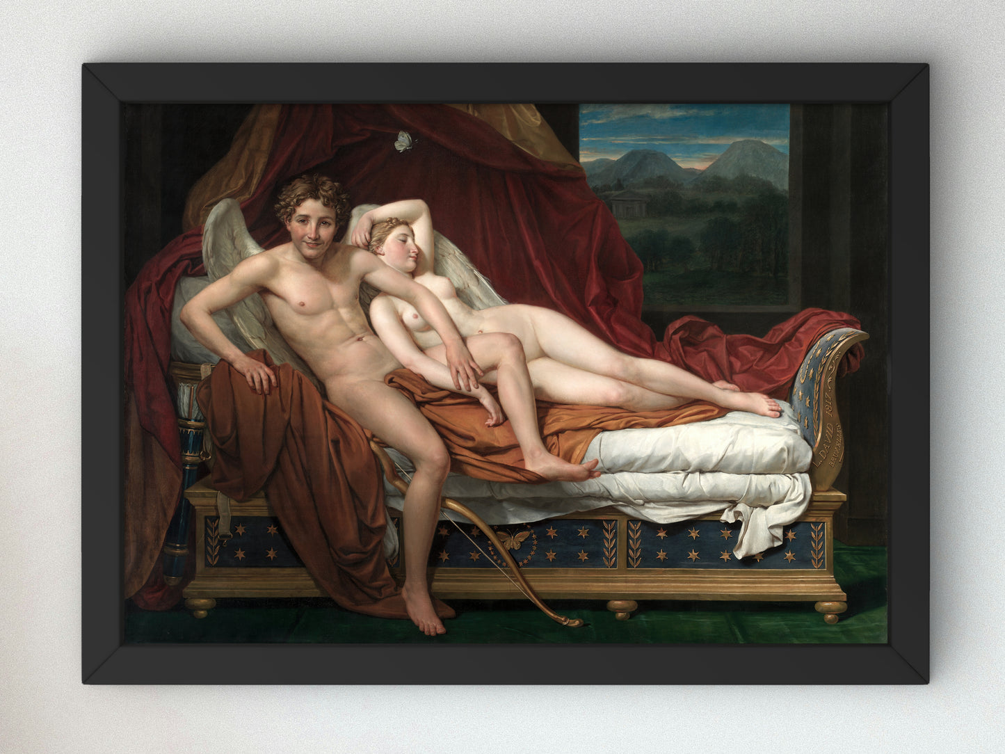 Cupid and Psyche by Jacques Louis David 1817, Wall Art Print, Fine Art Reproduction, Museum Quality Decor, Poster