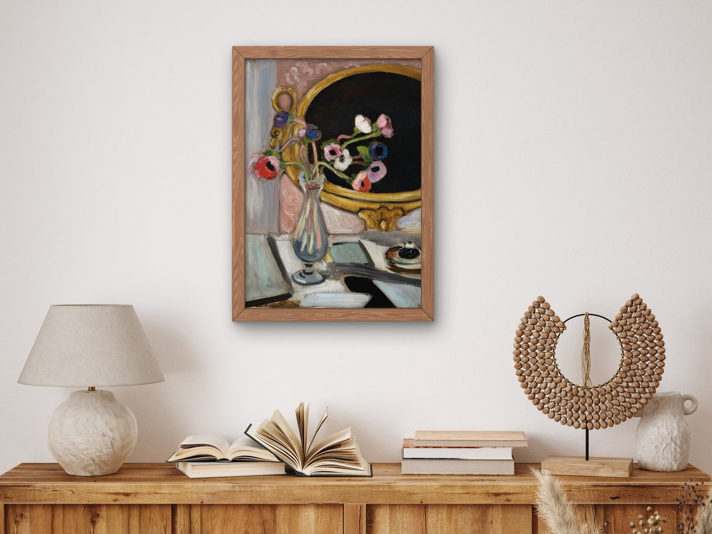 Anemones at the Black Mirror by Henri Matisse 1919, Wall Art Print, Fine Art Reproduction, Museum Quality Decor, Poster