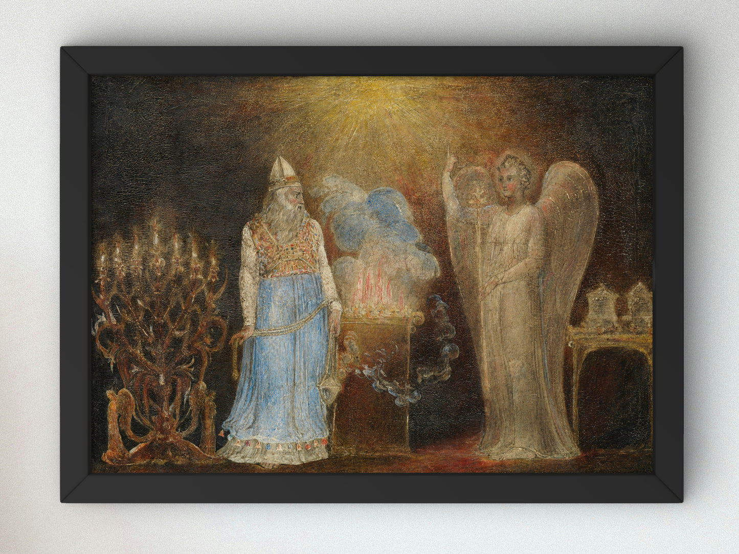 The Angel Appearing to Zacharias by William Blake 1800, Wall Art Print, Fine Art Reproduction, Museum Quality Decor, Poster