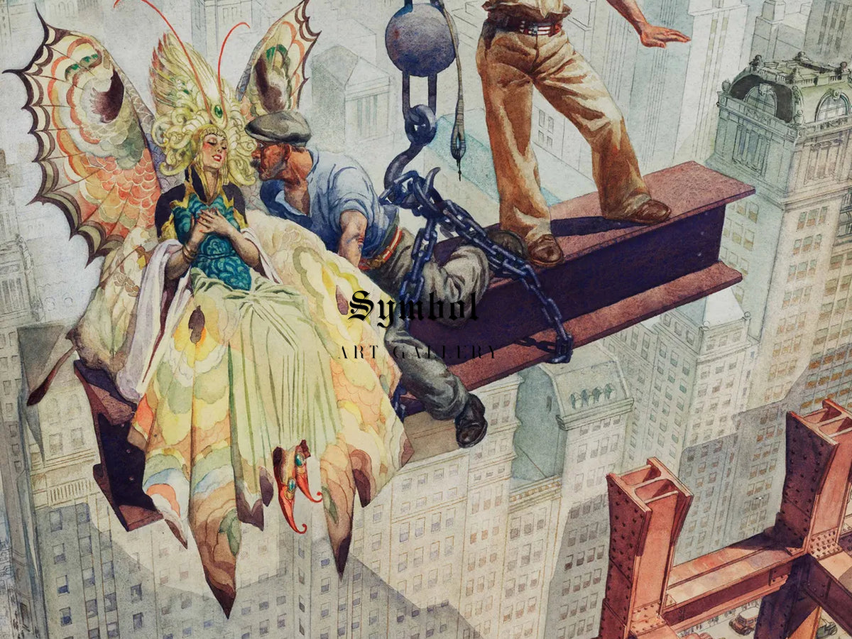 Building Castles in the Air by Oswald Hamilton Cuningham, Wall Art Print, Fine Art Reproduction, Museum Quality Decor, Poster