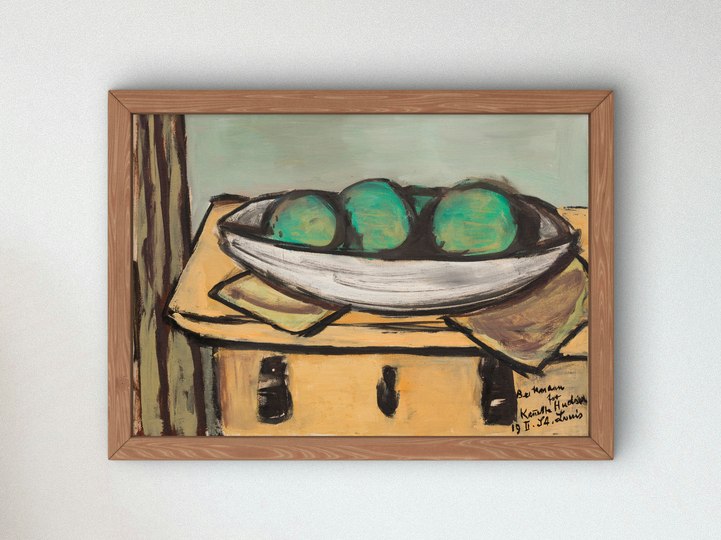 Still Life with Large Green Fruit by Max Beckmann 1947, Wall Art Print, Fine Art Reproduction, Museum Quality Decor, Poster