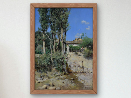 Spanish Landscape by Emilio Sánchez Perrier 1881, Wall Art Print, Fine Art Reproduction, Museum Quality Decor, Poster