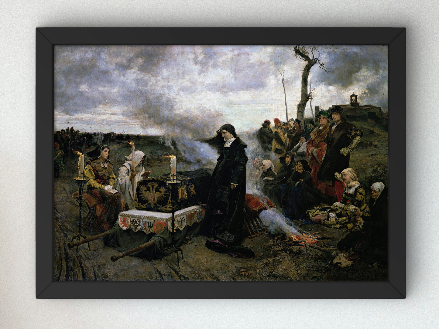 Joanna the Mad by Francisco Pradilla 1877, Wall Art Print, Fine Art Reproduction, Museum Quality Decor, Poster