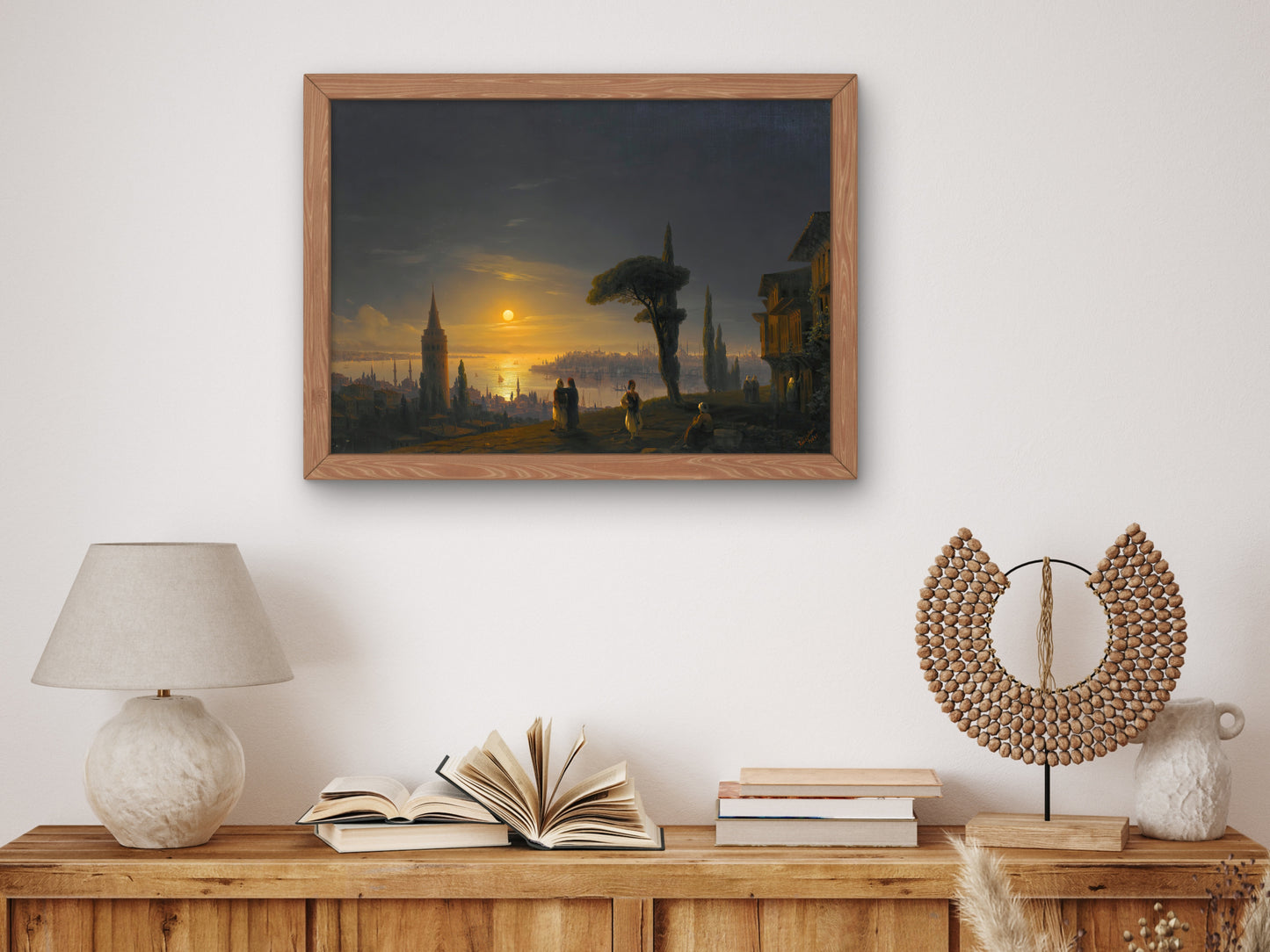 The Galata Tower By Moonlight by Ivan Aivazovsky 1845, Wall Art Print, Fine Art Reproduction, Museum Quality Decor, Poster