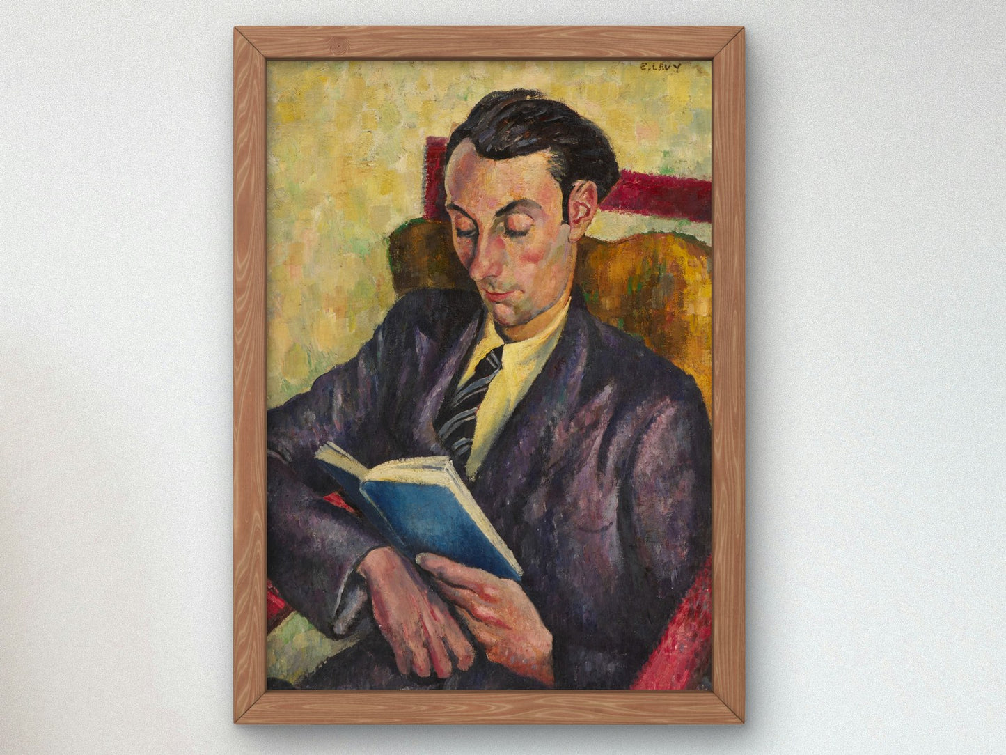 Man Reading by Emmanuel Levy 1936, Wall Art Print, Fine Art Reproduction, Museum Quality Decor, Poster